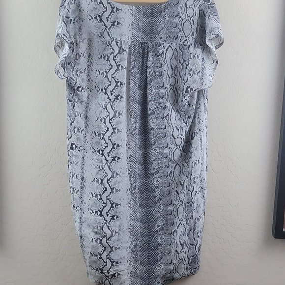 Joie Messa Silk Snakeskin Dress Grey Black - Picture 7 of 9
